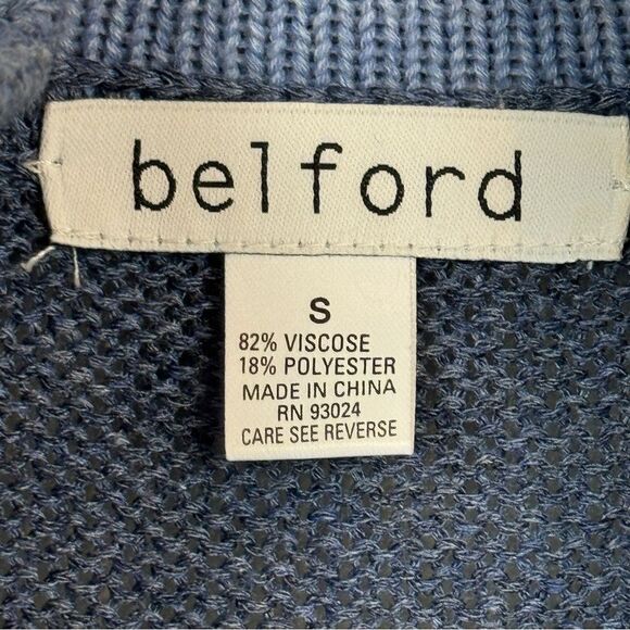 Belford Blue Full Zip Cardigan Sweater S - Picture 3 of 7